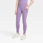 Girls' V-waist Pocket Leggings - Art Class Purple