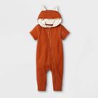 Baby Boys' Fox Short Sleeve Romper - Cat & Jack Orange Newborn