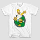 The Simpsons Men's Homer Simpson Short Sleeve Graphic T-shirt - White