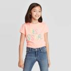 Petitegirls' Short Sleeve Best Sister Graphic T-shirt - Cat & Jack Peach Xs, Girl's, Orange