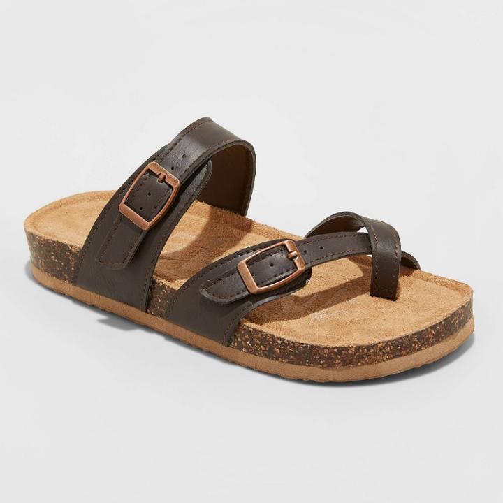 Girls' Mad Love Flynn Footbed Sandals - Brown 13, Toddler Girl's