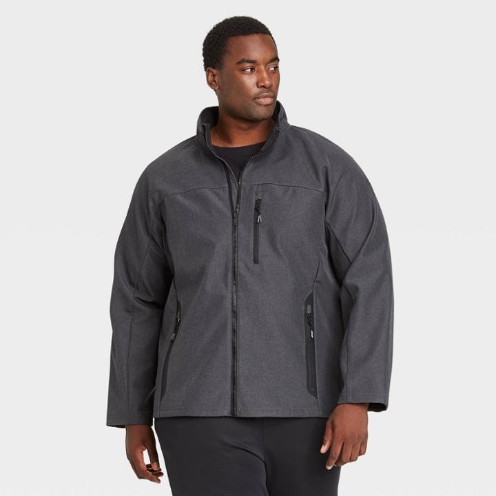 Men's Big & Tall Softshell Fleece Jacket - All In Motion Heather Gray