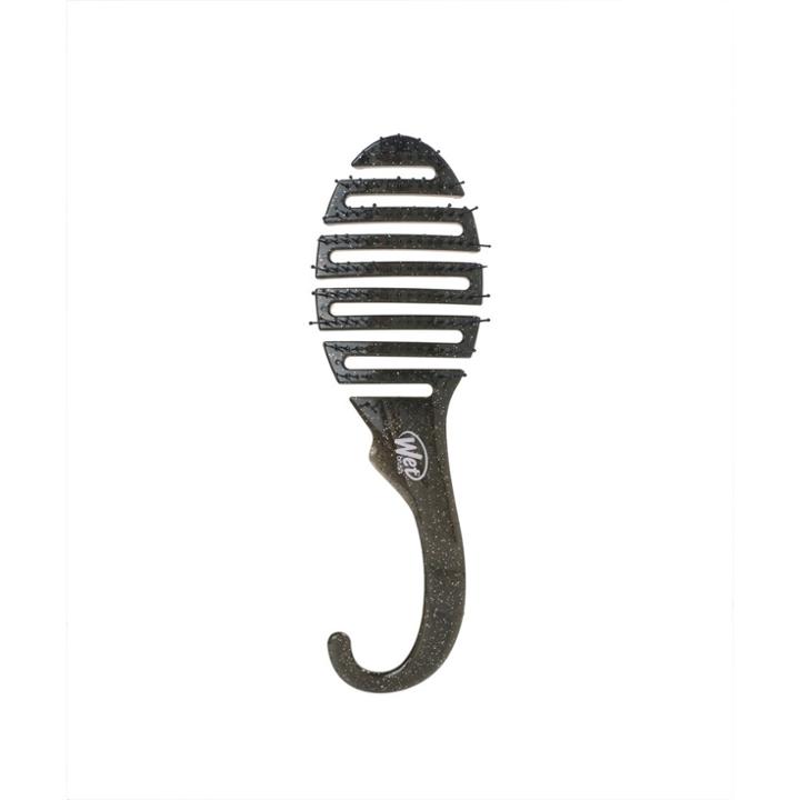 Wet Brush Shower Detangler Hair Brush With Hanging Shower Hook - Black Glitter