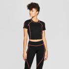 Women's T-shirt With Contrast Stitching - Joylab Black