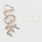 Crawler Pave Love With Heart Stud Earring Set 2ct - Wild Fable Dark