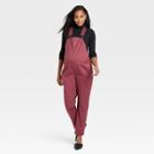 The Nines By Hatch Sleeveless Classic Cotton Twill Maternity Jumpsuit Rose Pink