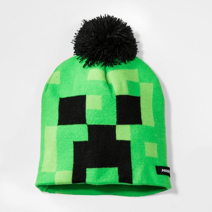 Boys' Minecraft Pom Beanie - Green