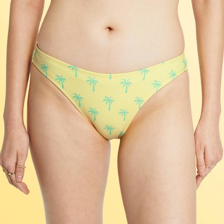 Women's Palm Tree Scoop Bikini Bottom - Stoney Clover Lane X Target Light Yellow/light Green Xxs