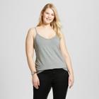 Women's Plus Size V-neck Cami - Ava & Viv Heather Grey 1x, Heather Gray