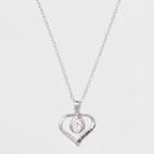 Target Sterling Silver Heart With Grandma And 4mm Cubic Zirconia Necklace -
