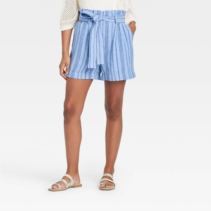 Women's High-rise Paperbag Shorts - A New Day