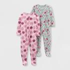 Baby Girls' Hedgehog Fleece Footed Pajama - Just One You Made By Carter's Green/pink