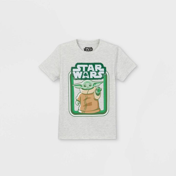 Boys' Star Wars The Child Flip Sequin Short Sleeve Graphic T-shirt - Off-white