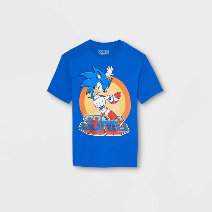 Boys' Sonic The Hedgehog Short Sleeve Graphic T-shirt - Royal Blue