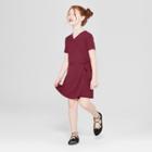 Girls' V-neck Romper - Art Class Maroon (red)