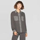Women's Long Sleeve Collared Button-down Shirt - Who What Wear Black