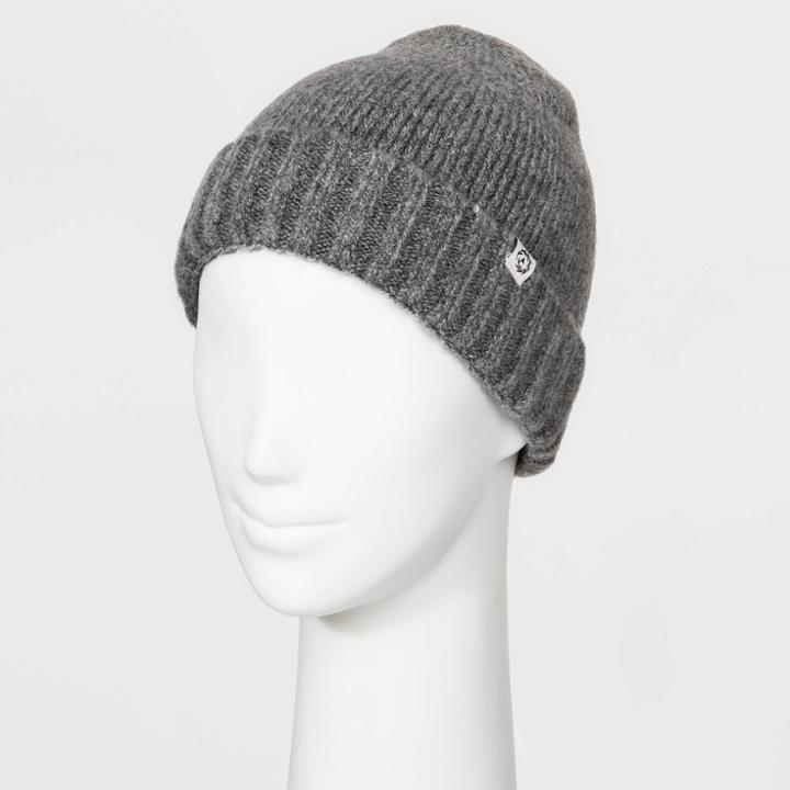 Women's Knit Cuffed Beanie - Universal Thread Gray One Size, Women's, Grey Gray