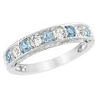 Target 3/4 Ct. T.w. Blue Topaz And Created White Sapphire Ring - Silver,