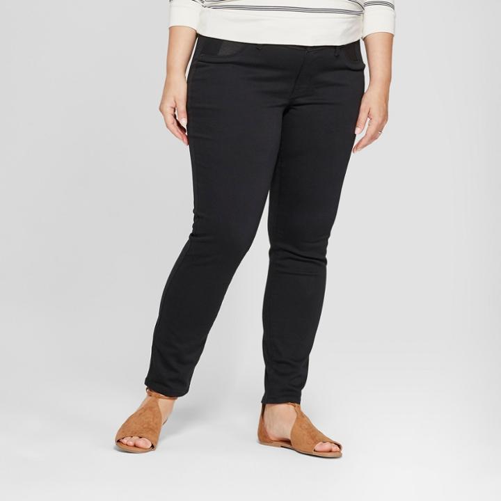 Target Maternity Plus Size Inset Panel Skinny Jeans - Isabel Maternity By Ingrid & Isabel Black
