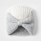 Toddler Girls' Colorblock Bow Turban Hat - Cat & Jack Cream/heather Gray Newborn