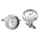 Peugeot Watches Peugeot Men's 14k Gold Plated Cuff Link Real Working Face Watch - White/silver