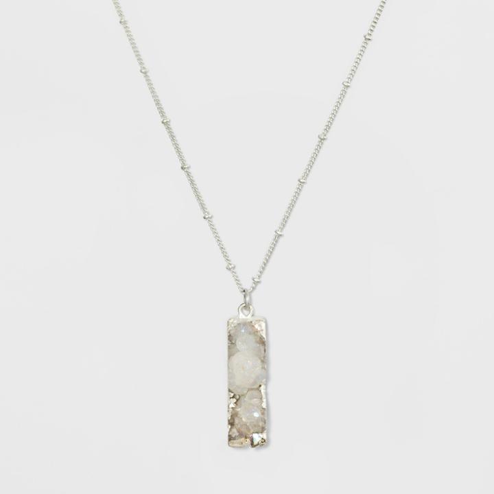 Semi Precious Druzzy Necklace - Universal Thread White/silver, Purple/silver