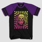 Boys' Fortnite Skull Trooper Checker Spin Short Sleeve Graphic T-shirt - Black/purple