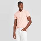 Men's Standard Fit Short Sleeve Loring Polo Shirt - Goodfellow & Co Peach S, Men's, Size: