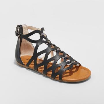 Girls' Soundtrack Caged Slide Sandals - Stevies Black