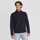 Men's Standard Fit 1/4th Zip Knit Sweatshirt- Goodfellow & Co Dark Blue