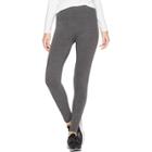 Women's French Terry Seamless Hosiery Leggings - A New Day Heather Grey S/m, Size: