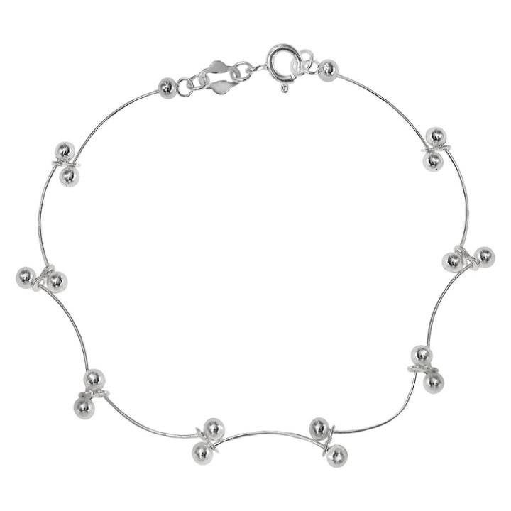 Target Women's Fancy Scallop Bead Bracelet In Sterling Silver,