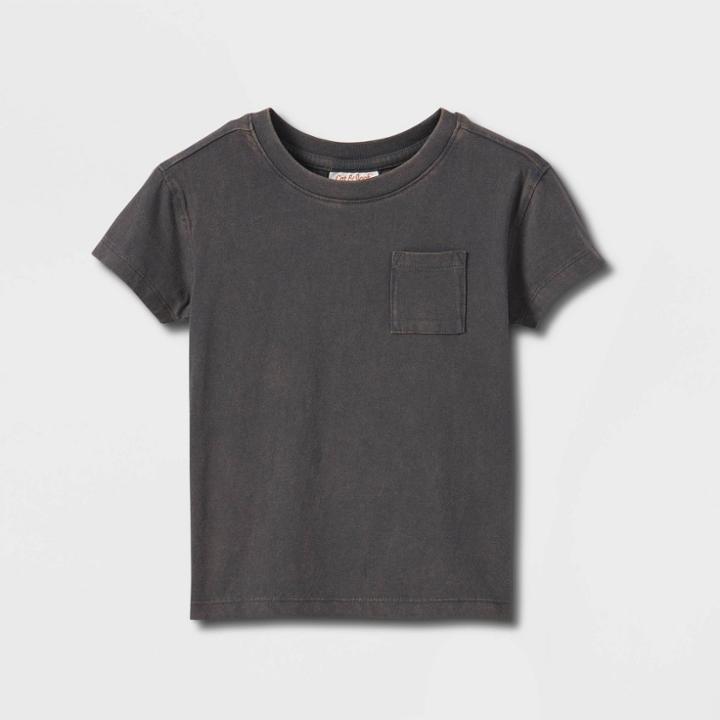Toddler Solid Short Sleeve T-shirt - Cat & Jack Dark Gray