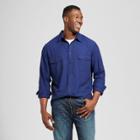 Men's Big & Tall Standard Fit Herringbone Flannel Shirt - Goodfellow & Co Blue