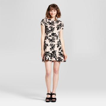 Women's Embossed Velvet Dress - Necessary Objects Pink/black