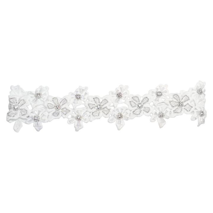 Pink Pewter White Stretch Headband