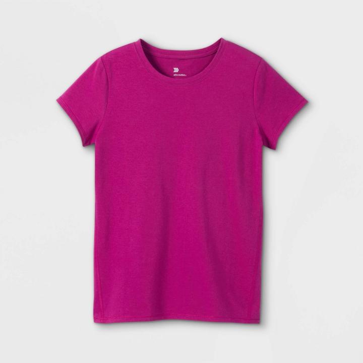 Girls' Short Sleeve T-shirt - All In Motion Berry Purple