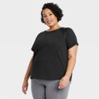 Women's Plus Size Essential Crewneck Short Sleeve T-shirt - All In Motion Black
