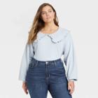 Women's Plus Size Cropped Fashion Sweatshirt - Universal Thread Blue