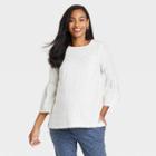 The Nines By Hatch Long Sleeve Tiered Maternity Blouse Cream