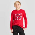 Boys' Love Yourself Long Sleeve Graphic T-shirt - Cat & Jack Red