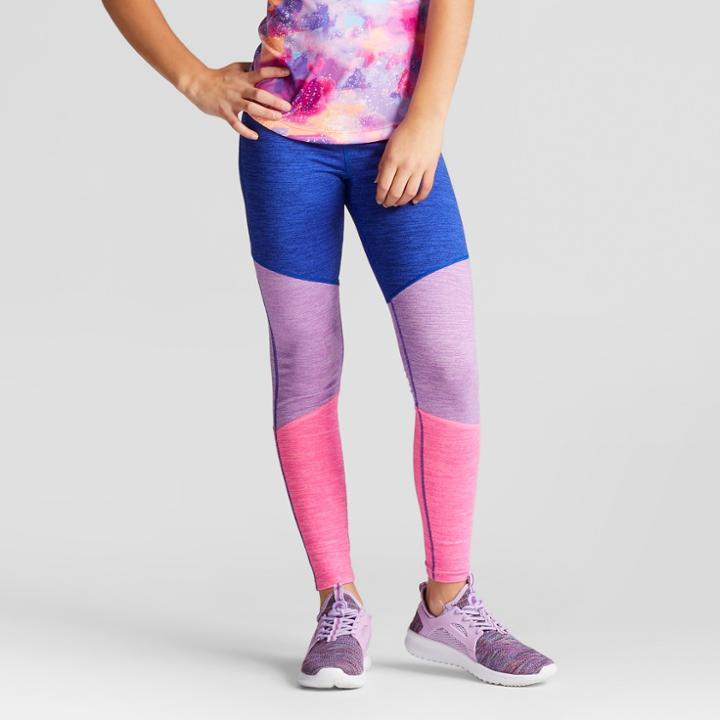 Girls' Color Blocked Leggings - C9 Champion Blue/purple/pink Heather