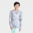 Boys' Long Sleeve Fitted Performance Crewneck T-shirt - All In Motion Gray