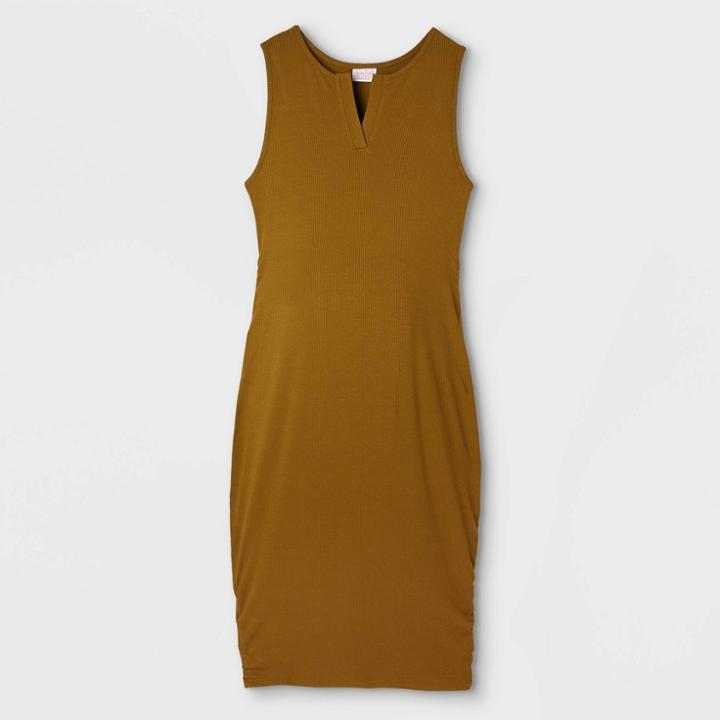 Sleeveless Rib Tank Maternity Dress - Isabel Maternity By Ingrid & Isabel Brown