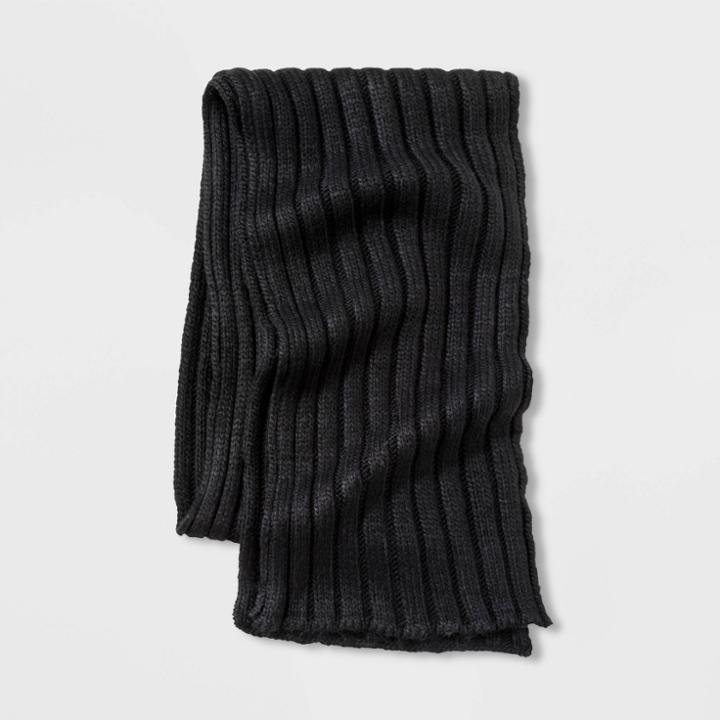 Men's Rib Scarf - Goodfellow & Co Black,