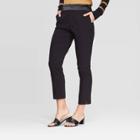 Women's Mid-rise Cropped Skinny Satin Waist Pull-on Pants - Who What Wear Black