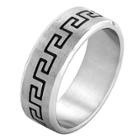 Men's West Coast Jewelry Stainless Steel Laser Etched Greek Key Band Ring (11),