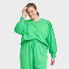 Women's Plus Size Fleece Sweatshirt - A New Day Green