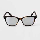 Women's Tortoise Print Square Blue Light Filtering Acetate Reading Glasses - A New Day Brown