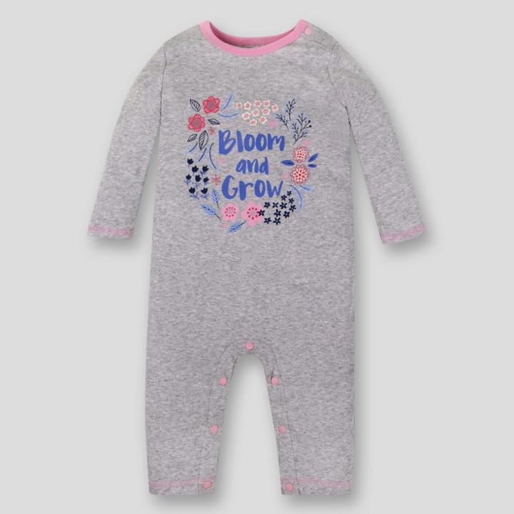 Lamaze Baby Girls' Bloom And Grow Romper - Heather Gray